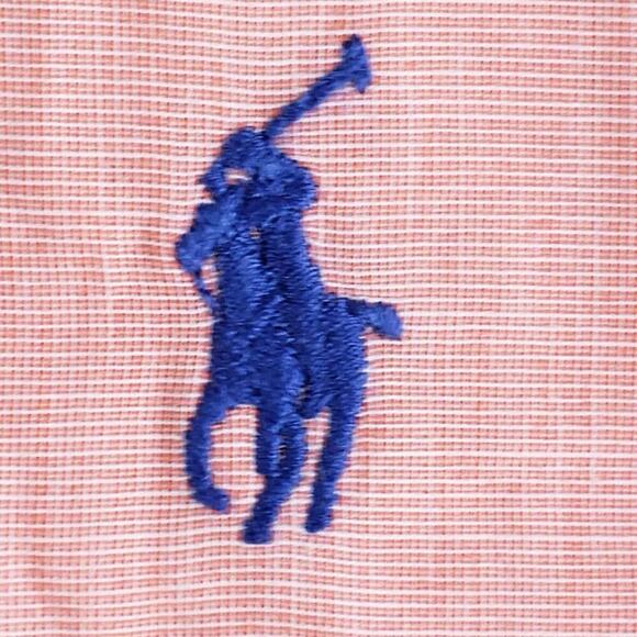 Polo Ralph Lauren Oxford Shirt Men's Size XL Orange Short Sleeve Button Down - Picture 4 of 8